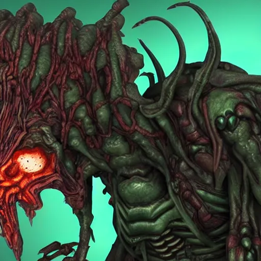 Image similar to head of insectoid monster from doom