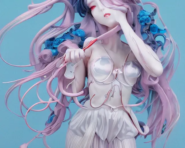 Prompt: james jean isolated magical girl vinyl figure, figure photography, romantic undertones, anime stylized, high detail, ethereal lighting - h 6 4 0
