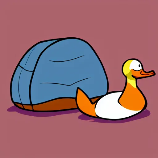 Prompt: cute duck tucked in bed and going to sleep, as a saturday morning cartoon, digital painting, trending on artstation, award winning art, stylized painting