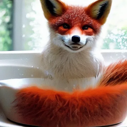 Image similar to 🦊 fox bubble bath 🛀