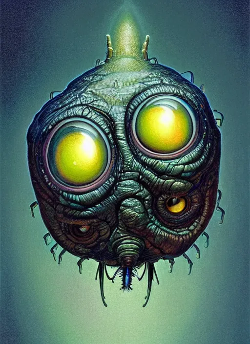 Image similar to anthropomorphic highly detailed group portrait of funny mr bean neon giant cute eyes trilobyte beetle, intricate ink, elegant, digital painting, artstation, concept art, smooth, sharp focus, art by artgerm, bob eggleton, michael whelan, stephen hickman, richard corben, wayne barlowe and greg rutkowski and alphonse mucha, 8 k