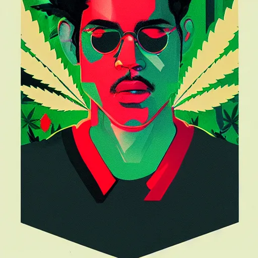 Image similar to marijuana profile picture by sachin teng x jose mertz, miami, organic painting, marijuana smoke, matte, hiphop, hard edges, energetic, 3 d shapes, asymmetrical, smoke, green, highly detailed