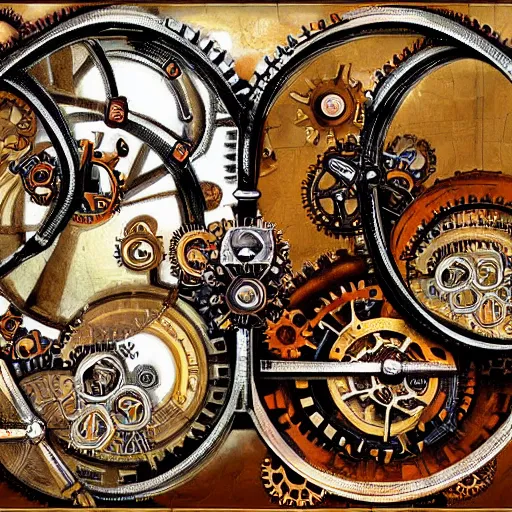 Image similar to !steampunk escher painting