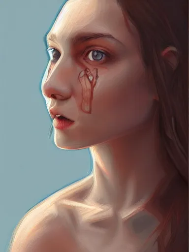 Image similar to girl where the skin is wood, portrait, digital painting, elegant, beautiful, highly detailed, artstation, concept art