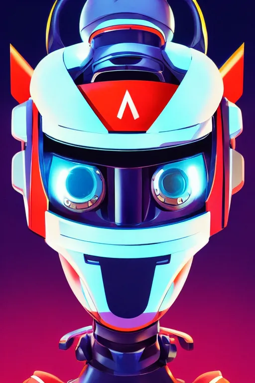 Image similar to metabots medabots medarotto medarot robot minimalist comics helmet mask neon cybereye, behance hd by jesper ejsing, by rhads, makoto shinkai and lois van baarle, ilya kuvshinov, rossdraws global illumination ray tracing hdr radiating a glowing aura