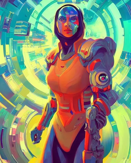 Prompt: A sci-fi vibrant portrait of Shakimaan, oil on canvas, by Josan Gonzalez, concept art, trending on Pixiv, dynamic pose, cinematic composition, beautiful lighting, 8K,