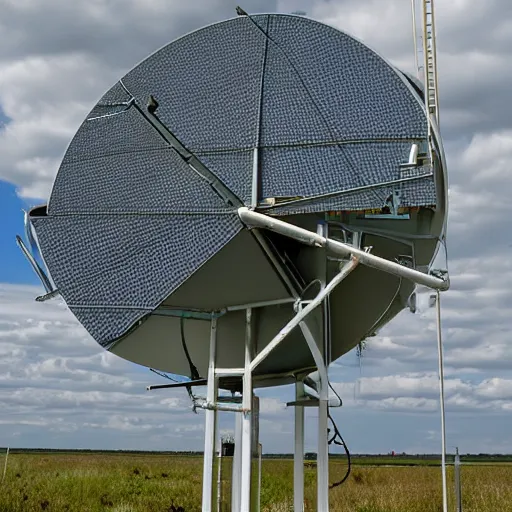 Prompt: abandoned phased-array radar installation, very detailed, lomo