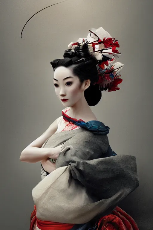 Prompt: geisha prima ballerina, intricate, portrait, elegant, volumetric lighting, digital painting, highly detailed, artstation, sharp focus, illustration, concept art, ruan jia, steve mccurry