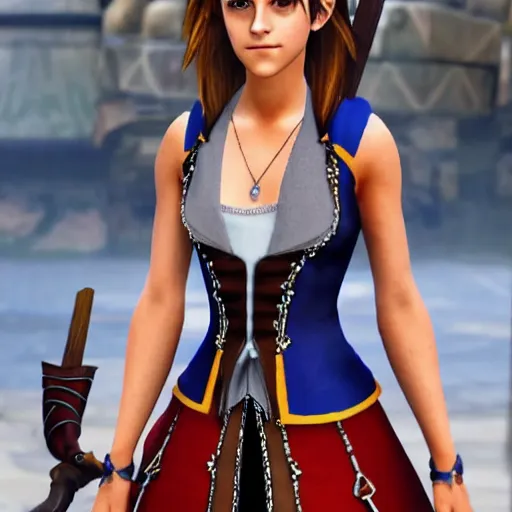 Image similar to Emma Watson as a character in Kingdom Hearts