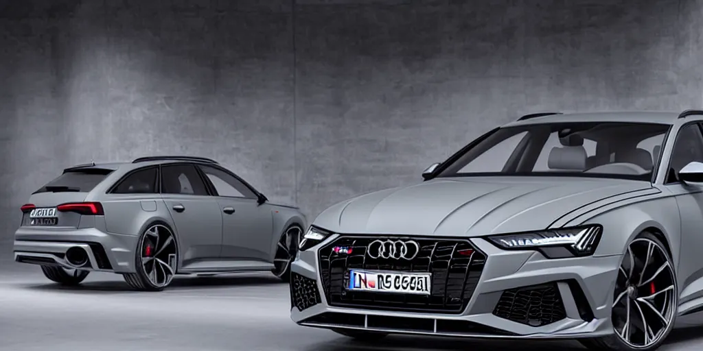 Image similar to “2022 Audi RS6 Sedan, nardo grey, 8k, ultra realistic, high detail”