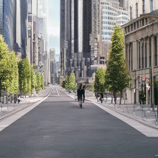 Prompt: a perfect street designed by norman foster. cinematic, 8 k, inspirational.