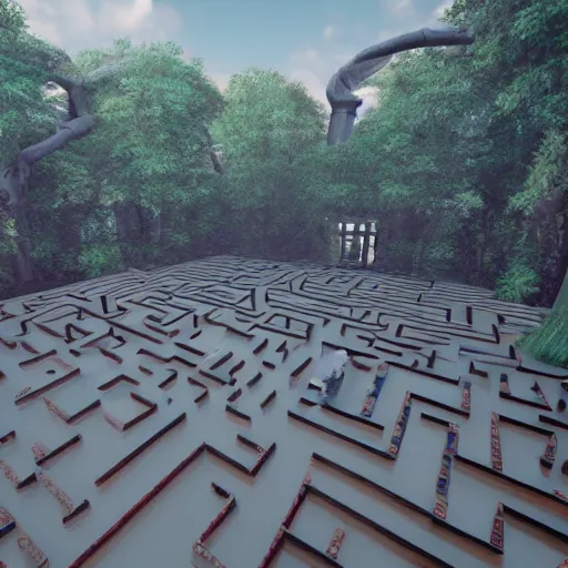 Prompt: an endless maze, unreal engine