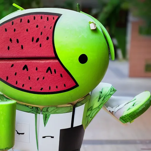 Prompt: android watermelon technician, ultra detailed, 4 k, photograph, sharp and crispy.