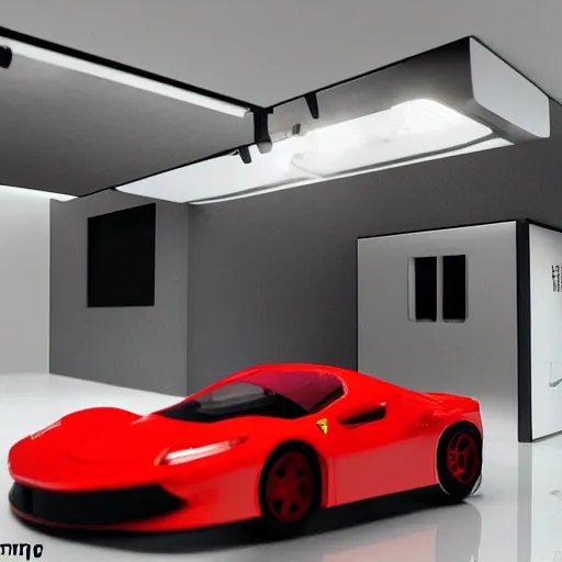 Prompt: architectural model + pepe the frog + ferrari, studio lighting, low contrast, single building, arsitektur nusantara, dynamic lighting, 1 0 0 0 0 mm,, depth detailed