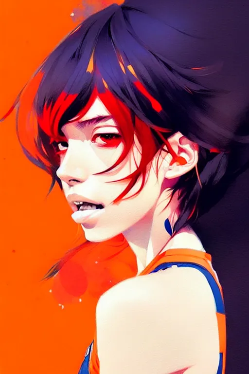 Image similar to a ultradetailed beautiful panting of a stylish girl in a knicks jersey, by conrad roset, greg rutkowski and makoto shinkai, trending on artstation