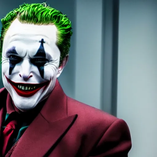Image similar to film still of Elon Musk as joker in the new Joker movie