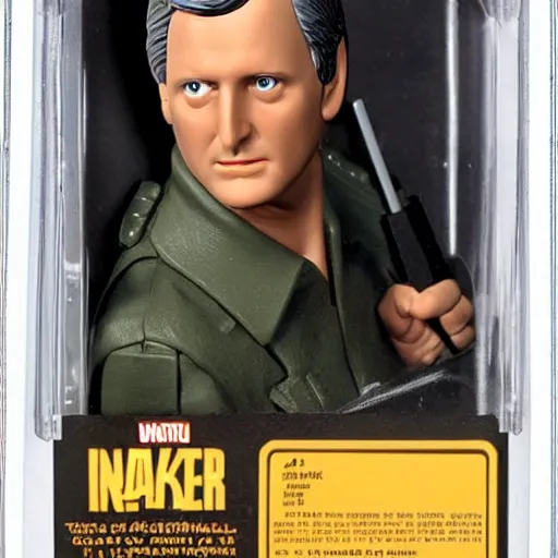 Prompt: 5 inch action figure of alan alda as hawkeye from mash