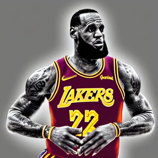 Image similar to Lebron James, digital art, nyc