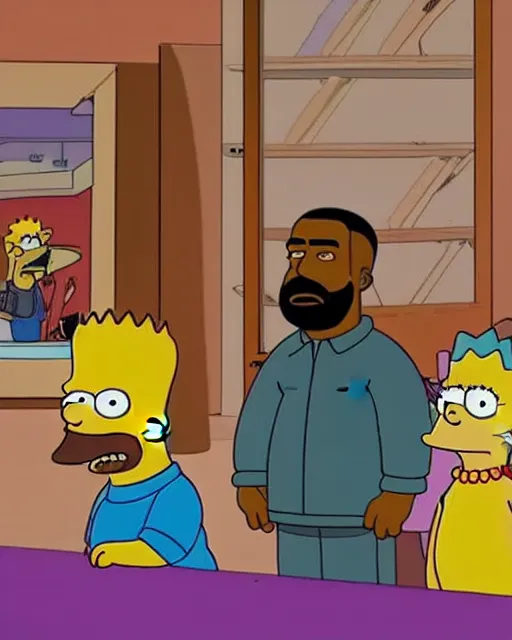 Image similar to a still of kanye west in the simpsons