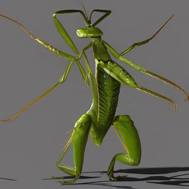 Prompt: praying mantis in mortal kombat, fighter, 3 d videogame render, 4 k