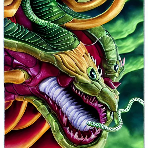 Prompt: shenron, hyper realistic portrait, smiling