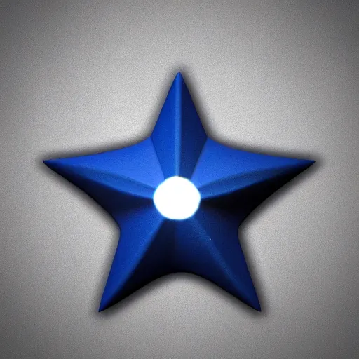 Image similar to dark blue ceramic star shape, 3 d render