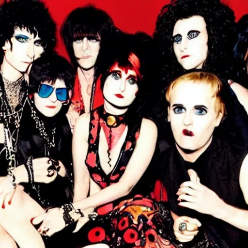 Prompt: party in the style of siouxsie sioux
