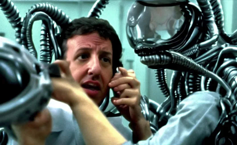 Image similar to alien facehugger adam sandler vfx film