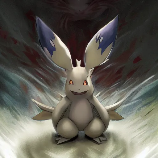 Image similar to a killer pokemon, artstation hall of fame gallery, editors choice, #1 digital painting of all time, most beautiful image ever created, emotionally evocative, greatest art ever made, lifetime achievement magnum opus masterpiece, the most amazing breathtaking image with the deepest message ever painted, a thing of beauty beyond imagination or words