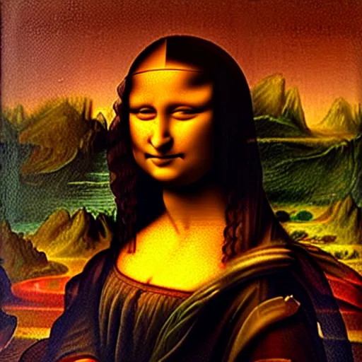 Prompt: beautiful painting of a dark skinned Mona Lisa