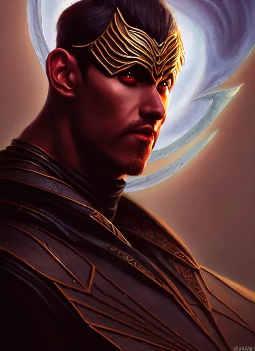 Image similar to a _ fantasy _ style _ portrait _ painting _ of cyric prince of lies, the dark sun, mischievous, deception, wicked, oil _ painting _ unreal _ 5 _ daz. _ rpg _ portrait _ extremely _ detailed _ artgerm _ greg _ rutkowski _ greg