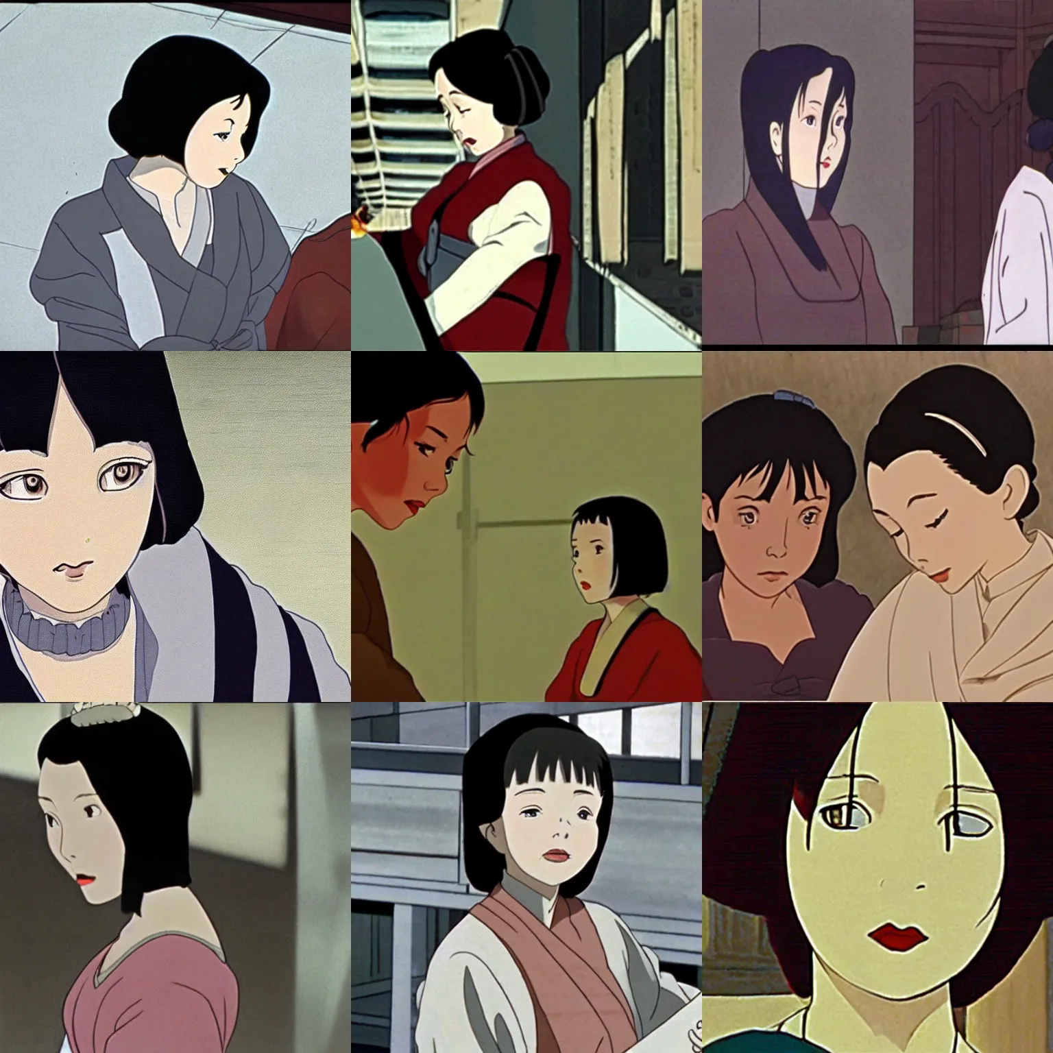 Prompt: a still from millennium actress