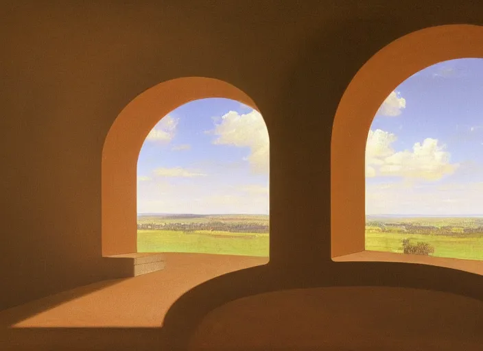 Prompt: painting of a james turrell artwork by thomas cole