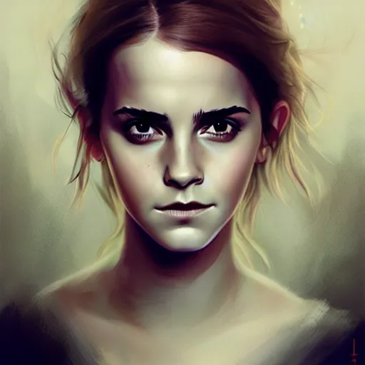 Image similar to Emma Watson by Charlie Bowater, digital fantasy portrait