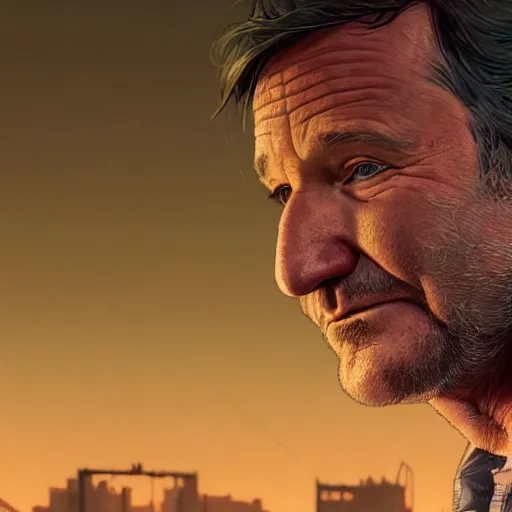 Prompt: highly detailed portrait, robin williams, in gta v, stephen bliss, unreal engine, fantasy art by greg rutkowski, loish, rhads, ferdinand knab, makoto shinkai and lois van baarle, ilya kuvshinov, rossdraws, tom bagshaw, global illumination, radiant light, detailed and intricate environment