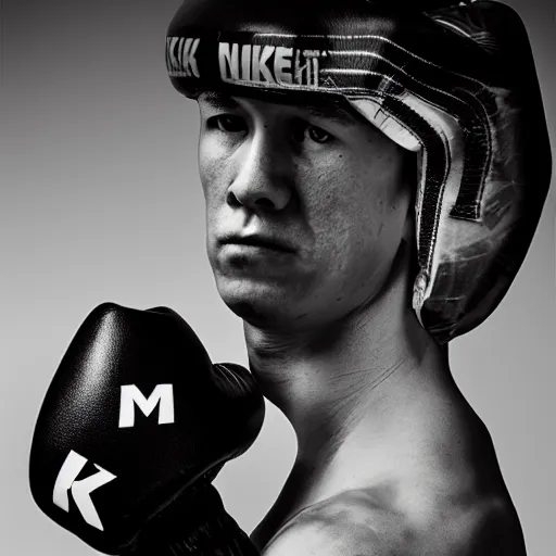 Image similar to black and white photo, portrait of k1 kickboxer by richard avedon, realistic, Leica, medium format, cinematic lighting, parallax, high resolution,