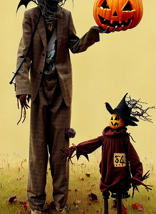 Image similar to halloween scarecrow by chiara bautista and beksinski and norman rockwell and greg rutkowski weta studio, and lucasfilm