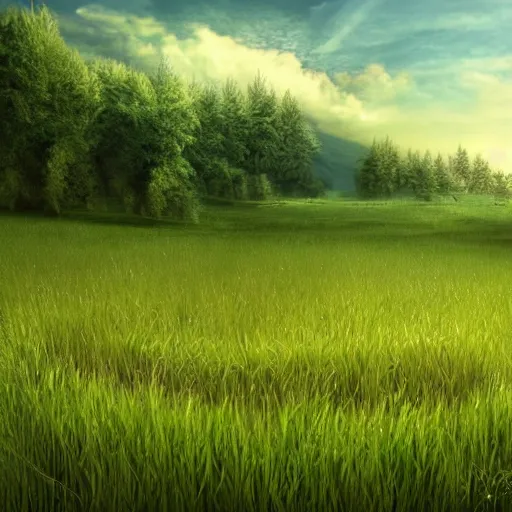 Prompt: grassy meadow, fantasy, realistic