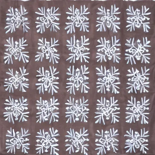 Image similar to ethereal snowflake faces, embroidered in silk. 3840 2160 art