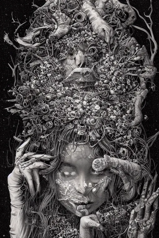 Image similar to Plague goddess painting by Dan Hillier, intricate, highly detailed, trending on artstation, artstationHD, artstationHQ, 4k, 8k