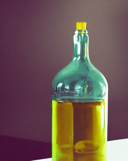 Prompt: a glass bottle shaped like iggy pop