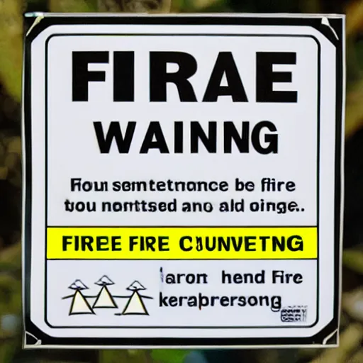 Image similar to fire warning label