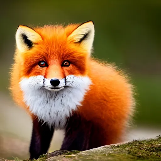 photography of cute fluffy fox | Stable Diffusion