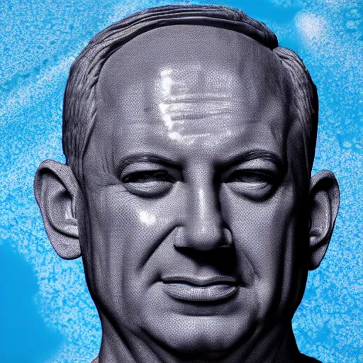 Prompt: a giant benjamin netanyahu sculpture made out of jelly, in the sea, long shot, hyper detailed, hyper realistic, ray tracing, 8 k resolution, sharp focus, realistic water, award winning