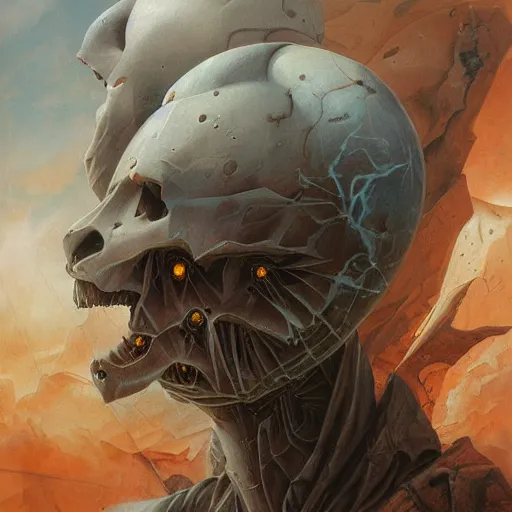 Prompt: portrait of daemons, phantom grip by Peter Mohrbacher and Peter Gric