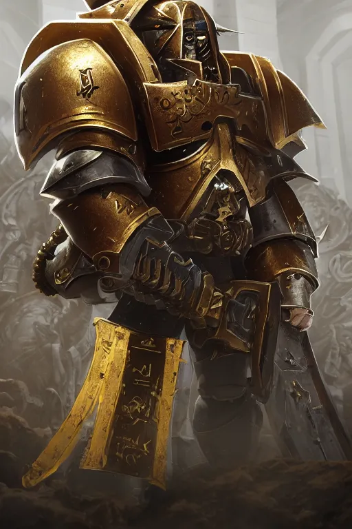 Image similar to armor portrait heros warhammer 4 0 k horus heresy fanart - the primarchs emperor by johannes helgeson animated with vfx concept artist & illustrator global illumination ray tracing hdr fanart arstation zbrush central hardmesh 8 k octane renderer comics stylized