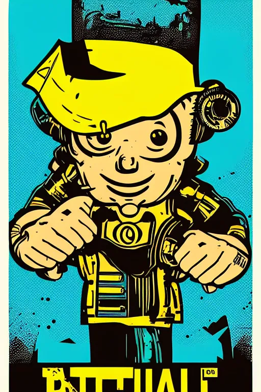 Image similar to fallout 7 6 retro futurist illustration art by butcher billy, sticker, colorful, illustration, highly detailed, simple, smooth and clean vector curves, no jagged lines, vector art, smooth andy warhol style