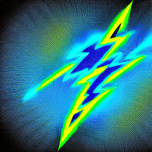 Prompt: electric hazard lightning bolt, highly detailed, 4K HD, vector art, yellow cyan and green color pallet