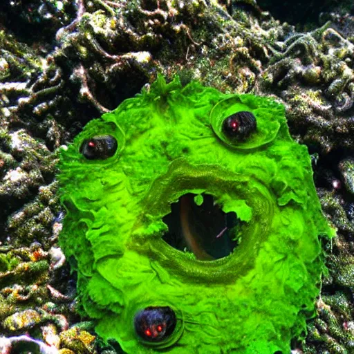 Prompt: scary algae monster