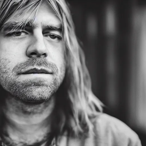 Image similar to dslr photo portrait still of kurt cobain in 2 0 2 2, 8 5 mm, f 1. 8